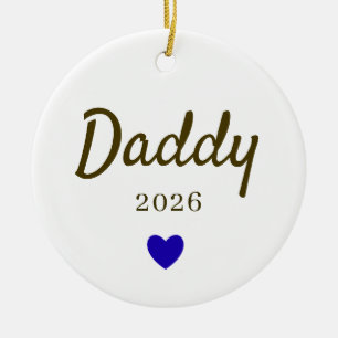 Personalised New Daddy Love Design with Year Ceramic Ornament