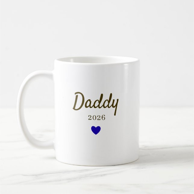 Personalised New Daddy Love Design with Year Coffee Mug (Left)