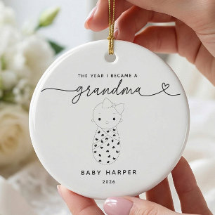 Personalised New Grandma Baby Girl Ornament