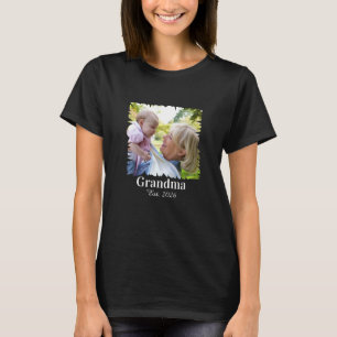 Personalised New Grandma Photo Est. Year T-Shirt