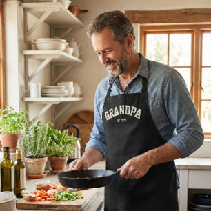 Personalised New Grandpa Est Date Father's Day Apron