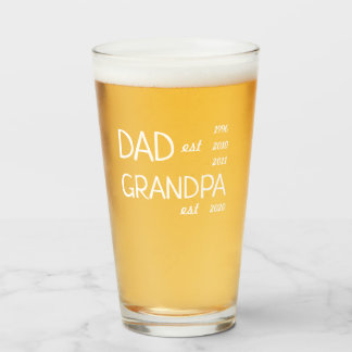 Personalised new grandpa glass