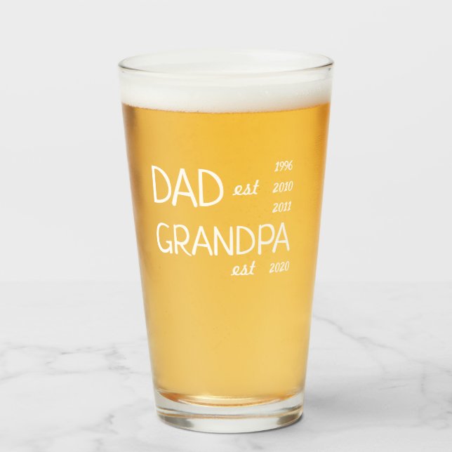 Personalised new grandpa glass (Front Filled)