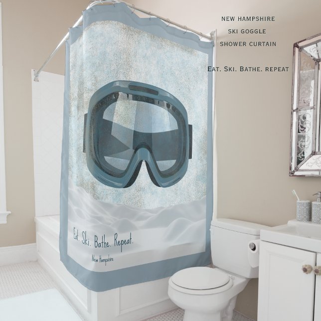 Personalised New Hampshire Ski. Eat Sleep Ski  Shower Curtain (Creator Uploaded)