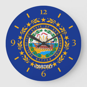 Personalised New Hampshire State Flag Design on a Large Clock