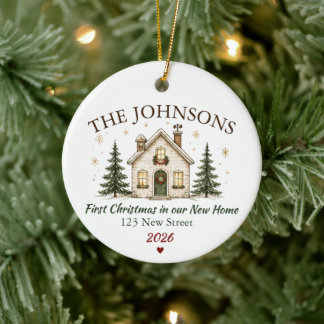 Personalised New Home Christmas Ceramic Ornament