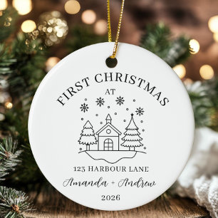 Personalised New Home Couples Gift Christmas Ceramic Ornament