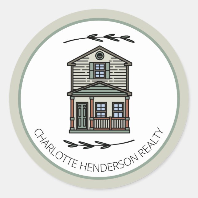 Personalised New Home House Classic Round Sticker (Front)