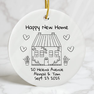 Personalised New Home Keepsake Moving House Ceramic Ornament