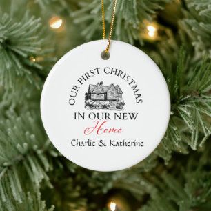Personalised New Home Photo Ornament, Custom House Ceramic Ornament