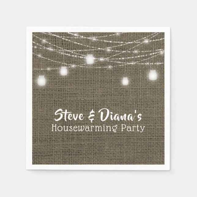 Personalised New Home Rustic Housewarming Party Napkin (Front)