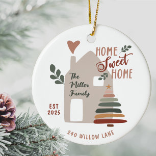 Personalised New Home Sweet Home Christmas Ceramic Ornament