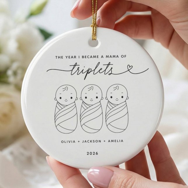 Personalised New Mama of Triplets Ornament (Creator Uploaded)