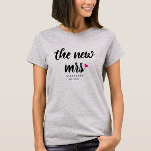 Personalised New Mrs. Name with Your Wedding Date T-Shirt