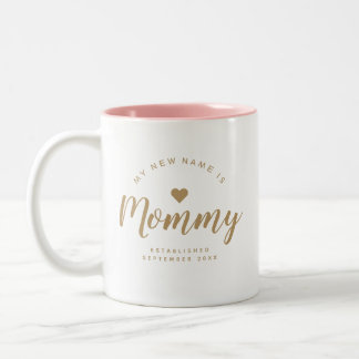 Personalised New Mum Baby Announcement Two-Tone Coffee Mug