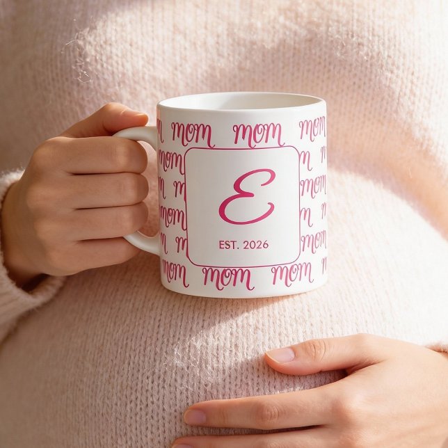 Personalised New Mum Established Pink Name Coffee Mug (Creator Uploaded)
