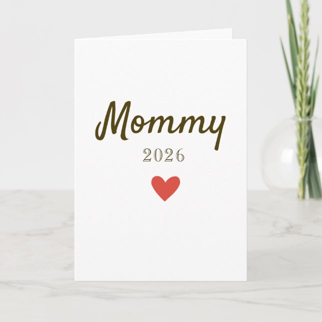 Personalised New Mummy Love Design with Year Card (Front)