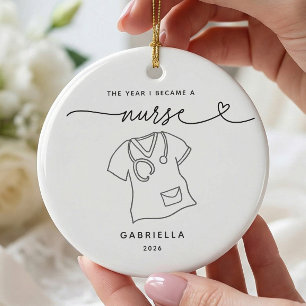 Personalised New Nurse Christmas Ornament