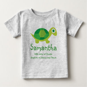 Personalised 'New Sibling' Turtle Infant Shirt