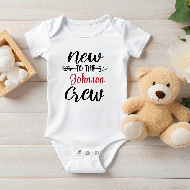 Personalised New To The Crew, Baby Shower Gift Baby Bodysuit (Creator Uploaded)