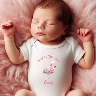 Personalised New To The Flock  Baby Bodysuit