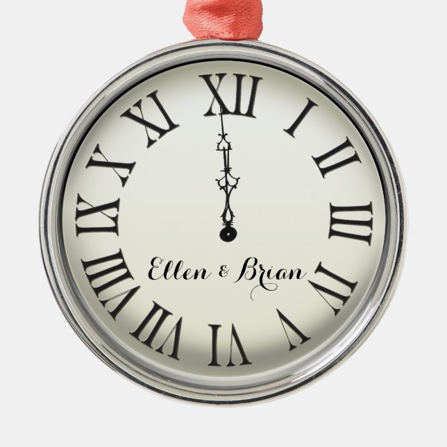 Personalised New Year's Eve Metal Ornament (Front)