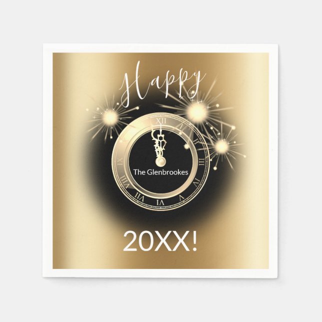 Personalised New Year's Eve Paper Napkins (Front)