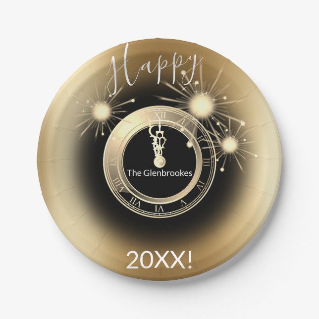 Personalised New Year's Eve Paper Plates (Front)