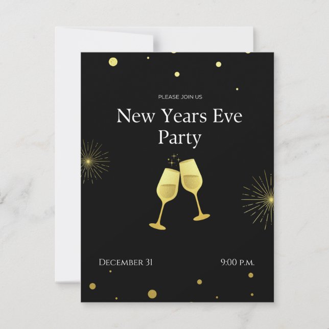 Personalised New Years Eve Party Invitation (Front)