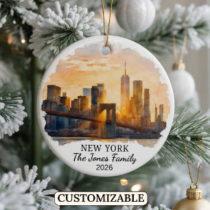 Personalised New York City, Custom New York Ceramic Ornament