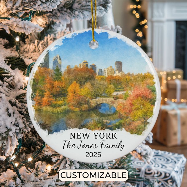 Personalised New York Ornament, Central Park Ceramic Ornament (Creator Uploaded)