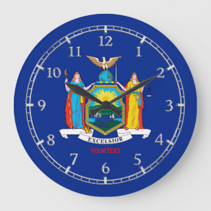 Personalised New York State Flag Design on a Large Clock