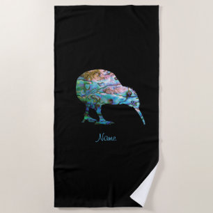 PERSONALISED NEW ZEALAND KIWI PAUA BEACH TOWEL