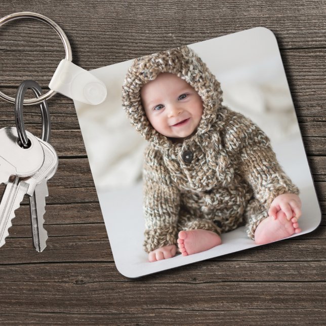 Personalised Newborn Baby Keepsake Photo Key Ring (Create Your Own Keepsake Photo keychain)