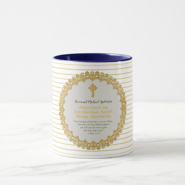 Personalised Newly ORDAINED Priest Pastor Deacon Mug (Center)