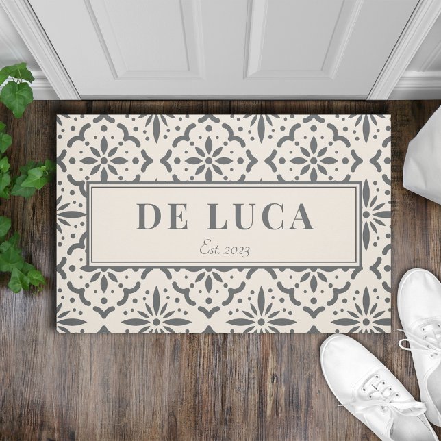 Personalised Newlywed Couple Tile Pattern Doormat (Creator Uploaded)