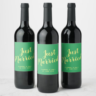 Personalised Newlywed Honeymoon Just Married Wine Label
