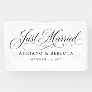Personalised Newlywed Just Married Car Banner