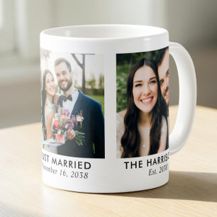 Personalised Newlywed Love Story 3 Photo Coffee Mug