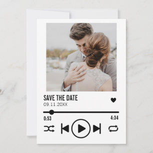 Personalised Newlywed Photo Save the Date Playlist Announcement