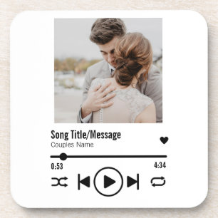 Personalised Newlywed Photo Song Playlist Coaster