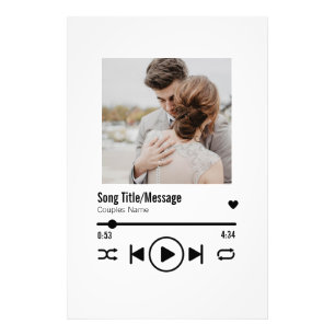 Personalised Newlywed Photo Song Playlist Print