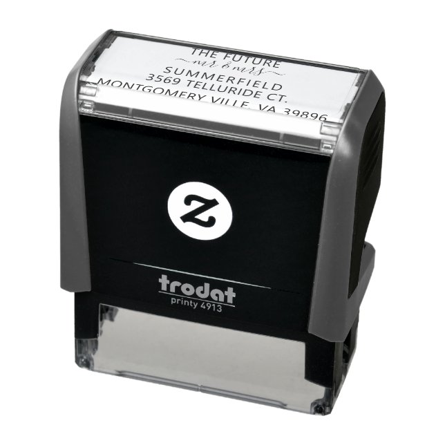 Personalised Newlyweds Name Script Monogram Self-inking Stamp (Product)