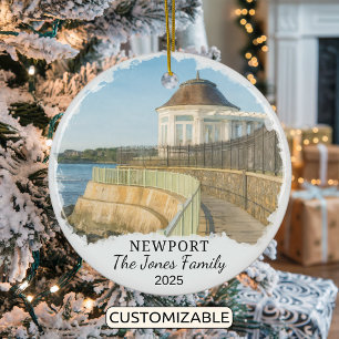 Personalised Newport Ornament, Rhode Island Ceramic Ornament