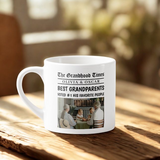 Personalised Newspaper  | Best Grandparents Espresso Cup (Creator Uploaded)