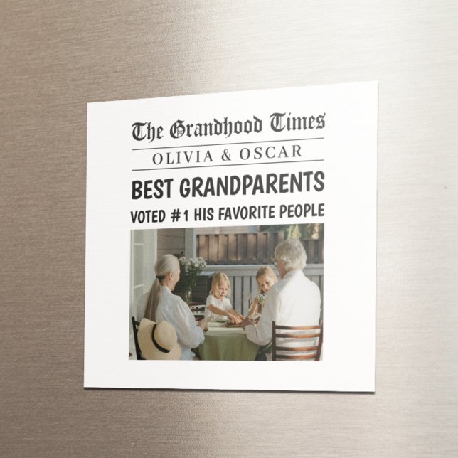 Personalised Newspaper  | Best Grandparents Gift Magnet (Creator Uploaded)