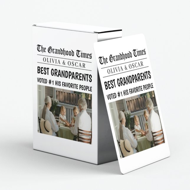 Personalised Newspaper  | Best Grandparents Playing Cards (Creator Uploaded)