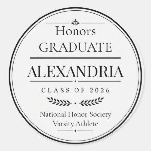 Personalised Newspaper Graduation 2026 Classic Round Sticker