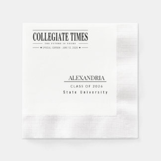 Personalised Newspaper Graduation Invitation 2026 Napkin
