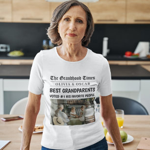 Personalised Newspaper Headline   Best Grandparent T-Shirt